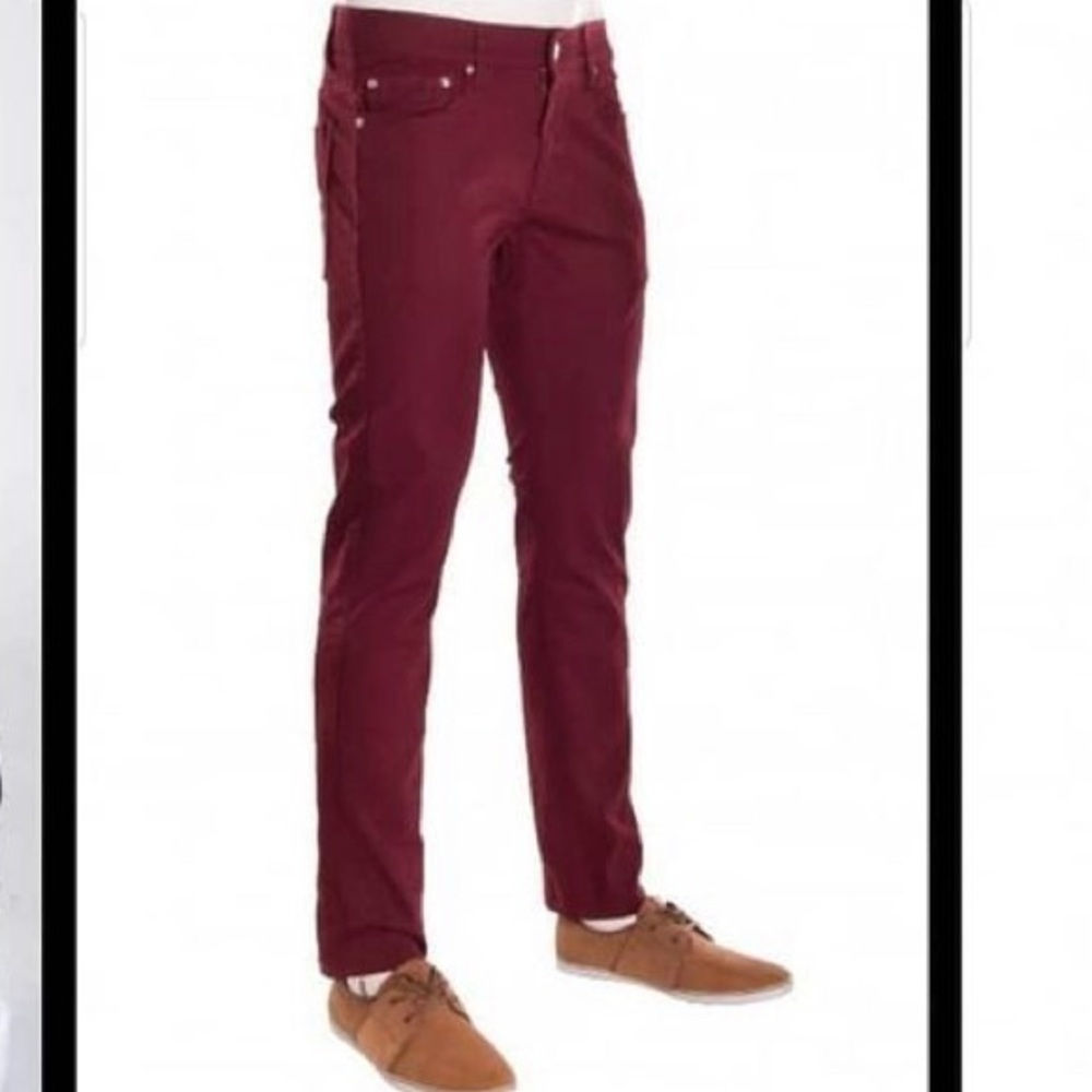 Hawk’s Bay Men’s Skinny Jeans stretch jeans burgundy deep red fashion jeans